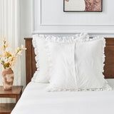 Housse de coussin Euro en mousseline de coton - Volants