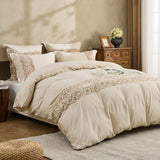 30%Linen + 70% Cotton Duvet Cover Set - Logo Embroidery