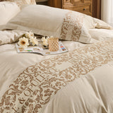 30%Linen + 70% Cotton Duvet Cover Set - Logo Embroidery