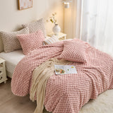 Faux Fur Comforter Set - Grid