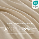 Juego de funda nórdica 30 % lino + 70 % algodón - Bordado de logotipo