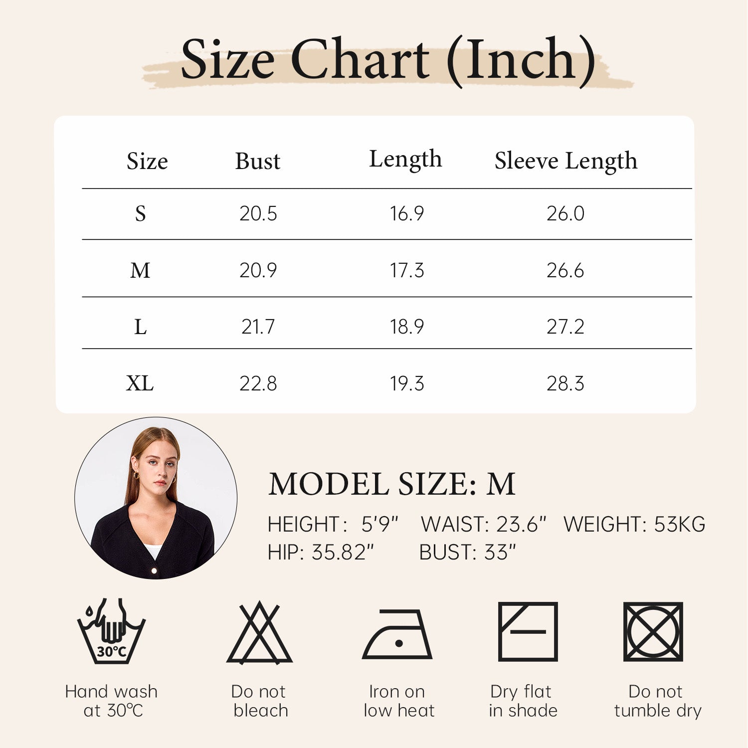 Suéter tipo cárdigan de cachemira con cuello en V para mujer