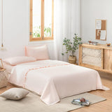 Juego de sábanas de algodón orgánico de 250 hilos con volantes