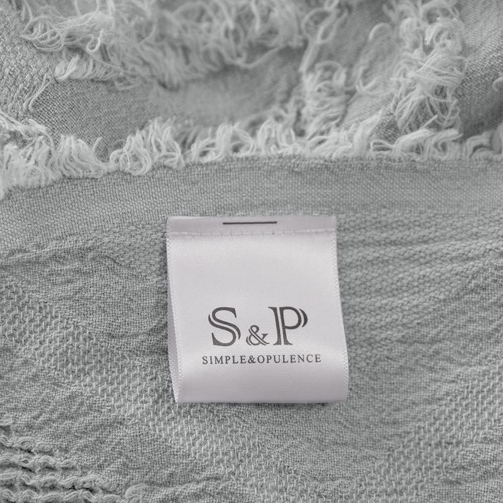 Manta de algodón - Borlas tejidas a cuadros