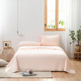 Juego de sábanas de algodón orgánico de 250 hilos con volantes