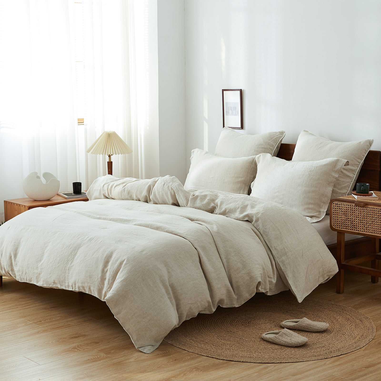 Juego de funda nórdica de lino - 5 piezas