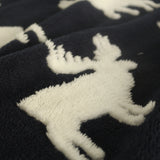 Manta de vellón Sherpa con estampado de renos