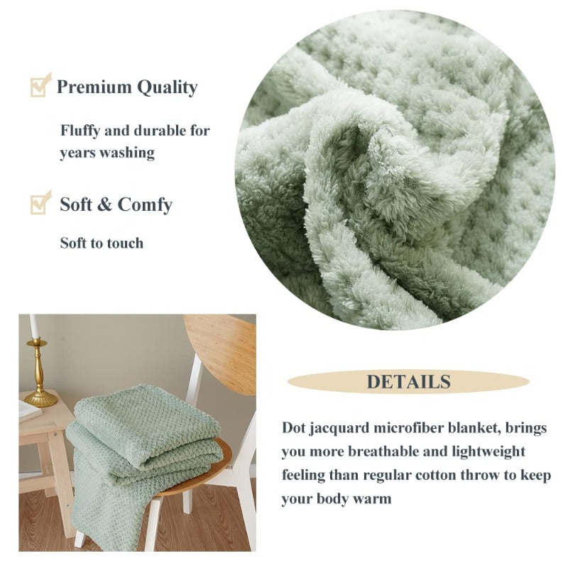 Manta de franela con estampado de lunares de jacquard