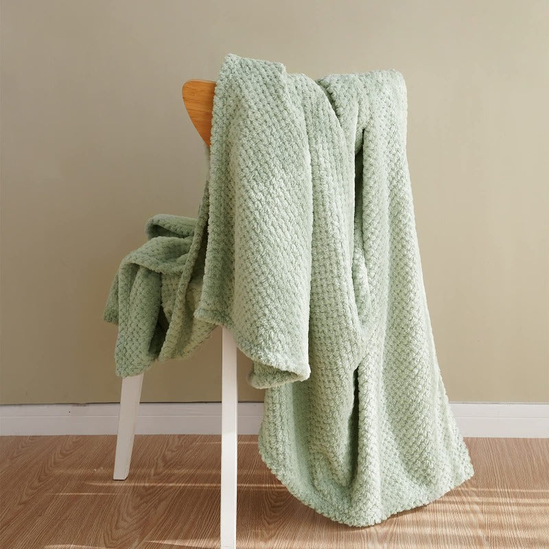 Manta de franela con estampado de lunares de jacquard