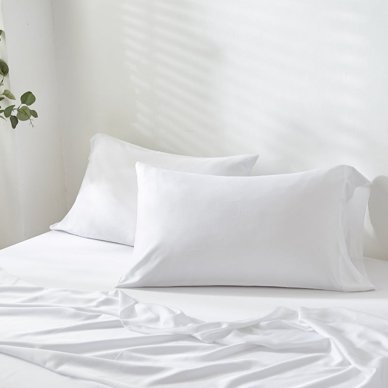 Bamboo Viscose Pillowcases-white #color_White