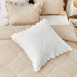 Funda de almohada estilo europeo de muselina de algodón con volantes