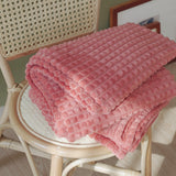 Manta de franela con diseño de cuadrícula estereoscópica