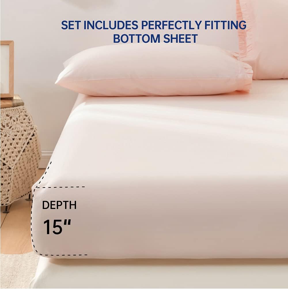 Organic Cotton Sheet Set - 250 Thread Count with Ruffled