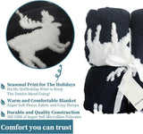 Sherpa Fleece Throw Blanket - Reindeers Pattern