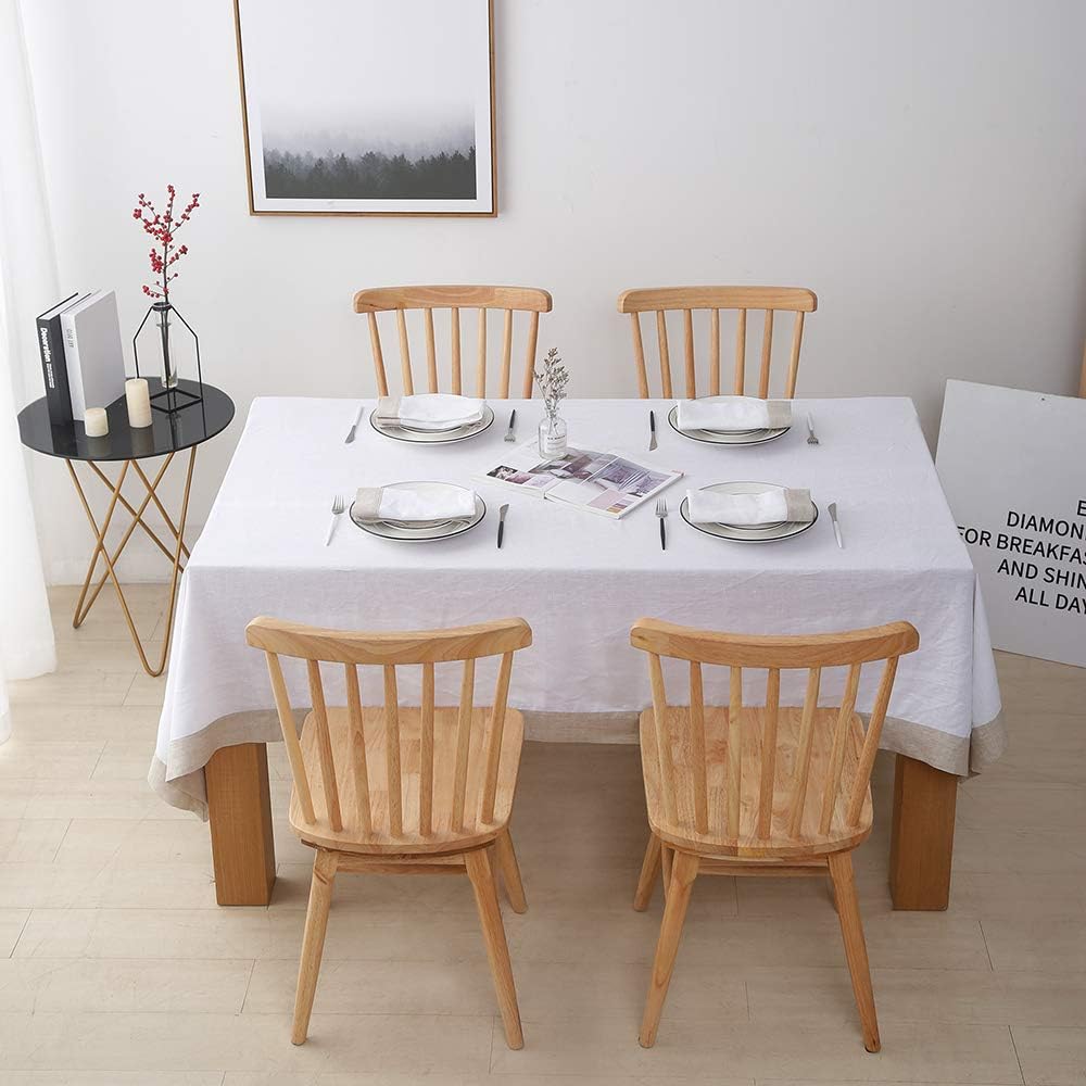 Linen Tablecloth - Colored Border