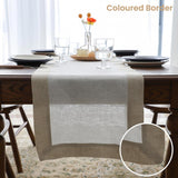 Linen Table Runner - Colored Border