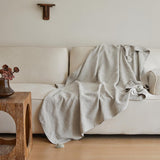 Linen Throw Blanket - Boho Double Flax