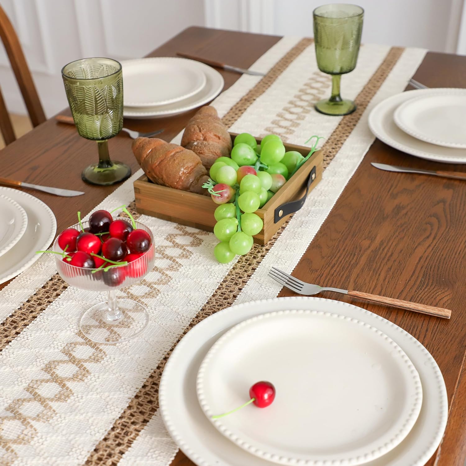 Linen + Cotton Table Runner - Tassels