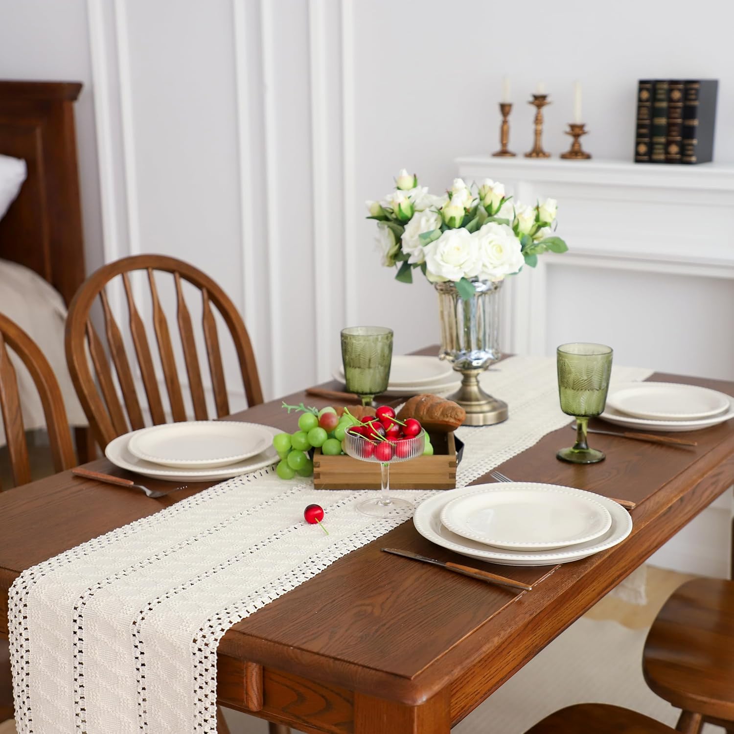 Cotton Macrame Table Runner - Tassels