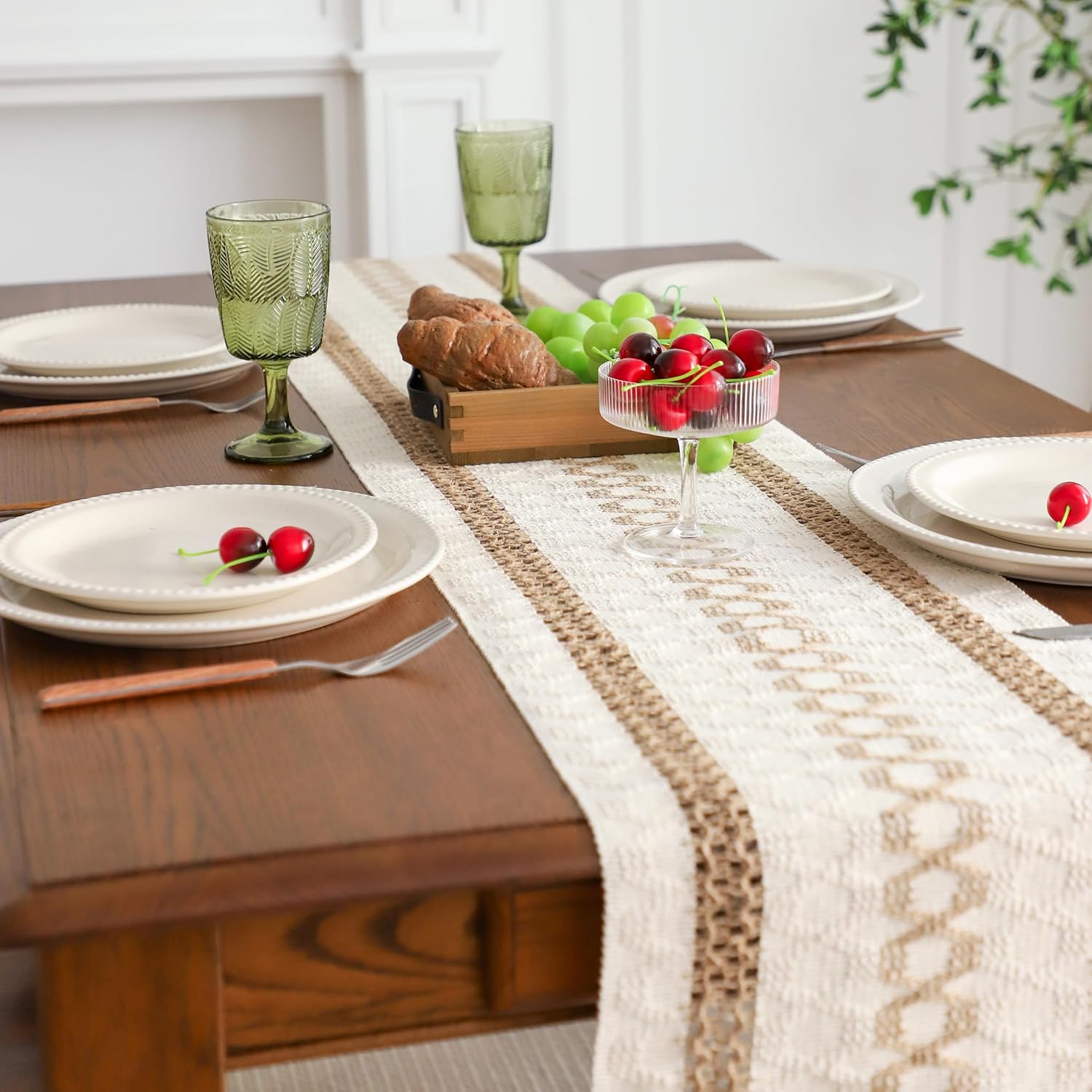 Linen + Cotton Table Runner - Tassels