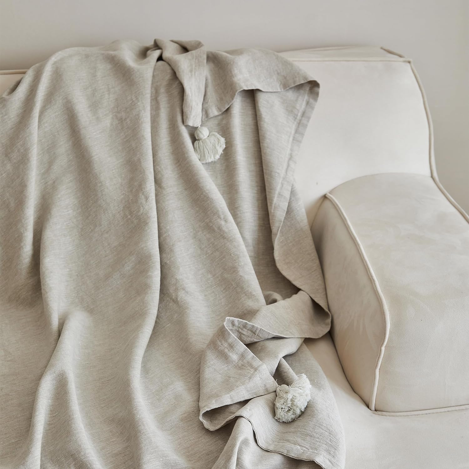 Linen Throw Blanket - Boho Double Flax
