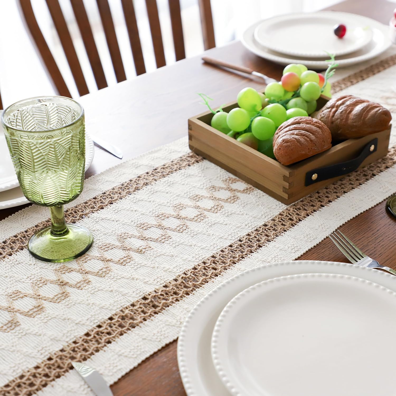 Linen + Cotton Table Runner - Tassels