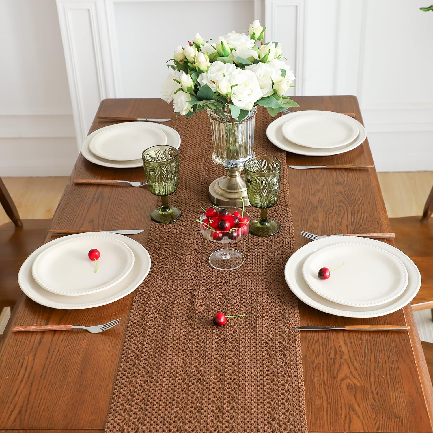 Cotton Macrame Table Runner - Tassels