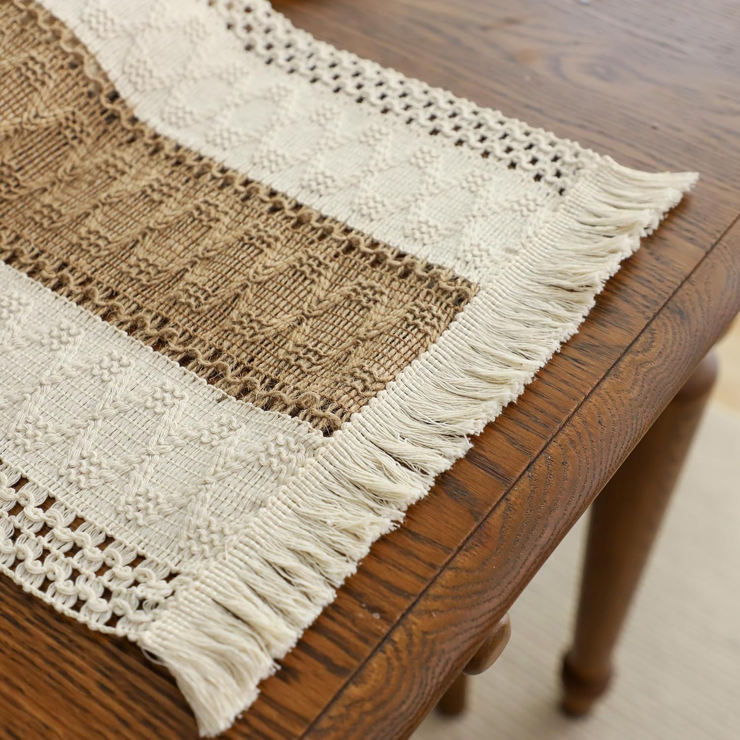 Linen + Cotton Table Runner - Tassels