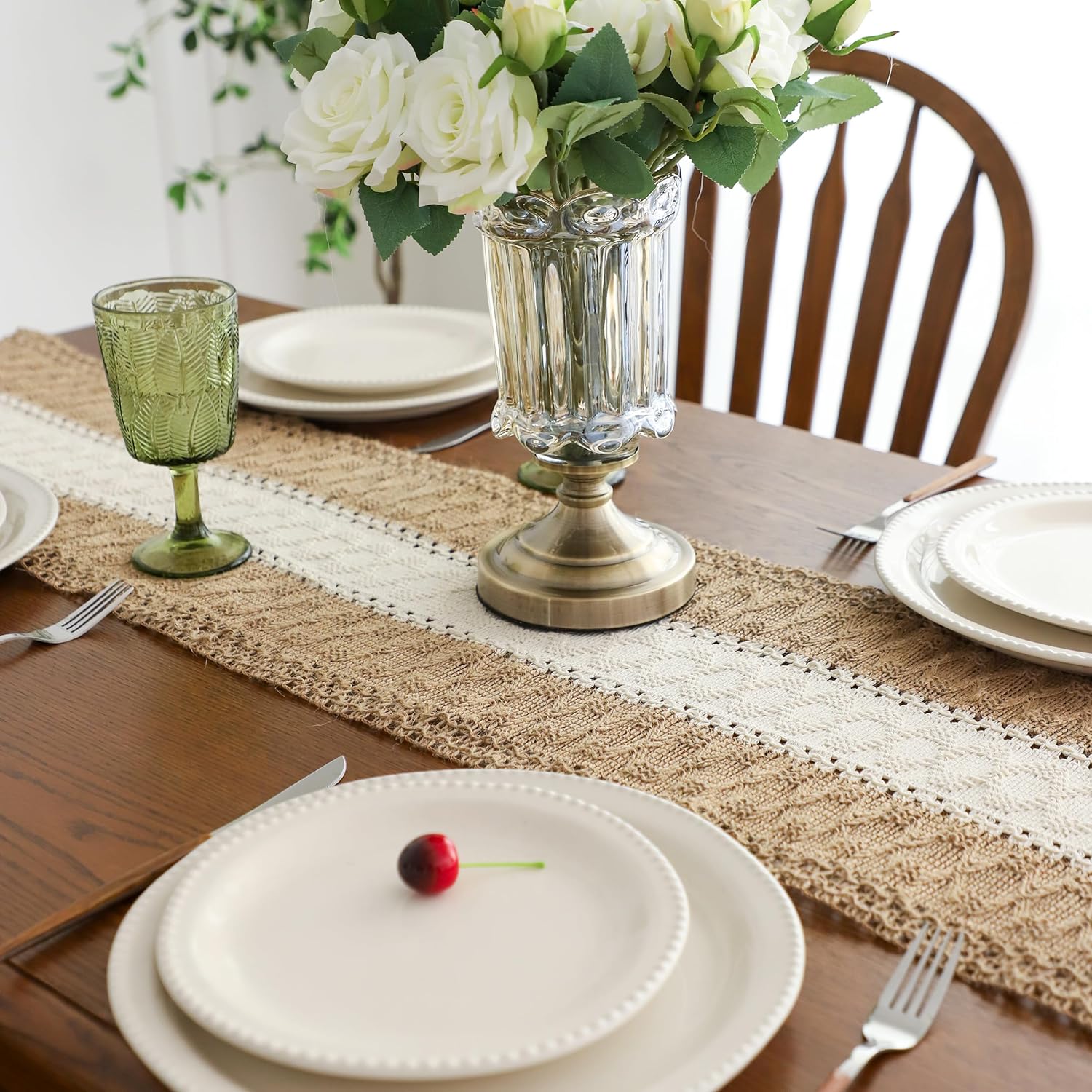 Linen + Cotton Table Runner - Tassels