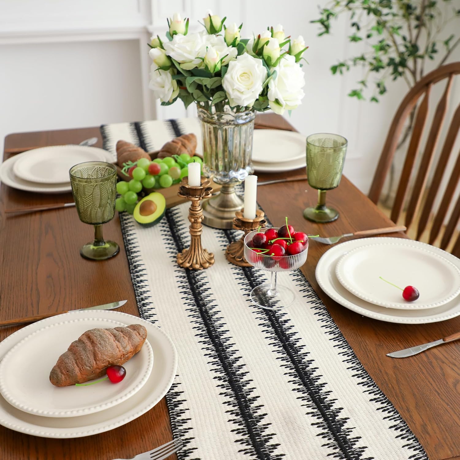 Cotton Macrame Table Runner - Tassels