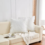 Housse de coussin Euro en mousseline de coton - Volants