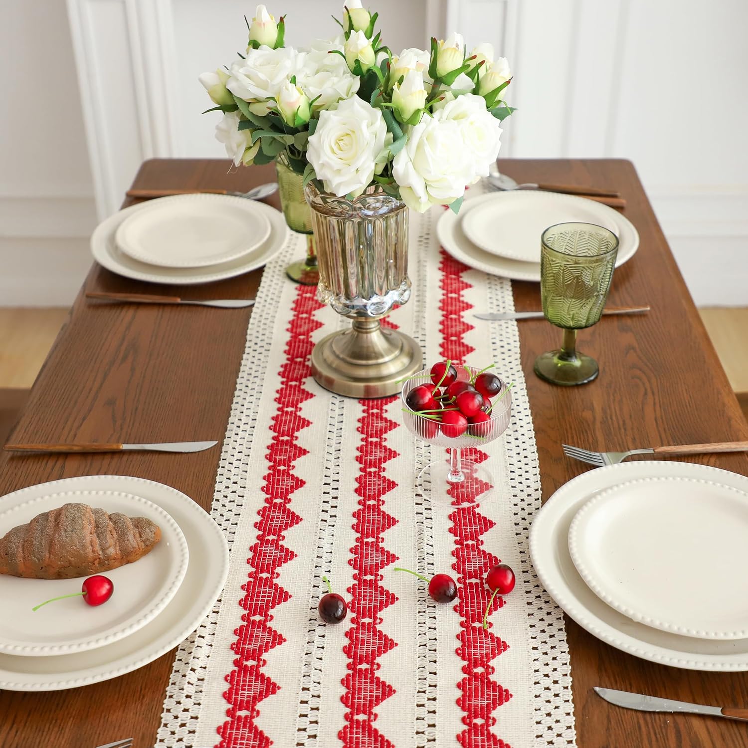 Cotton Macrame Table Runner - Tassels