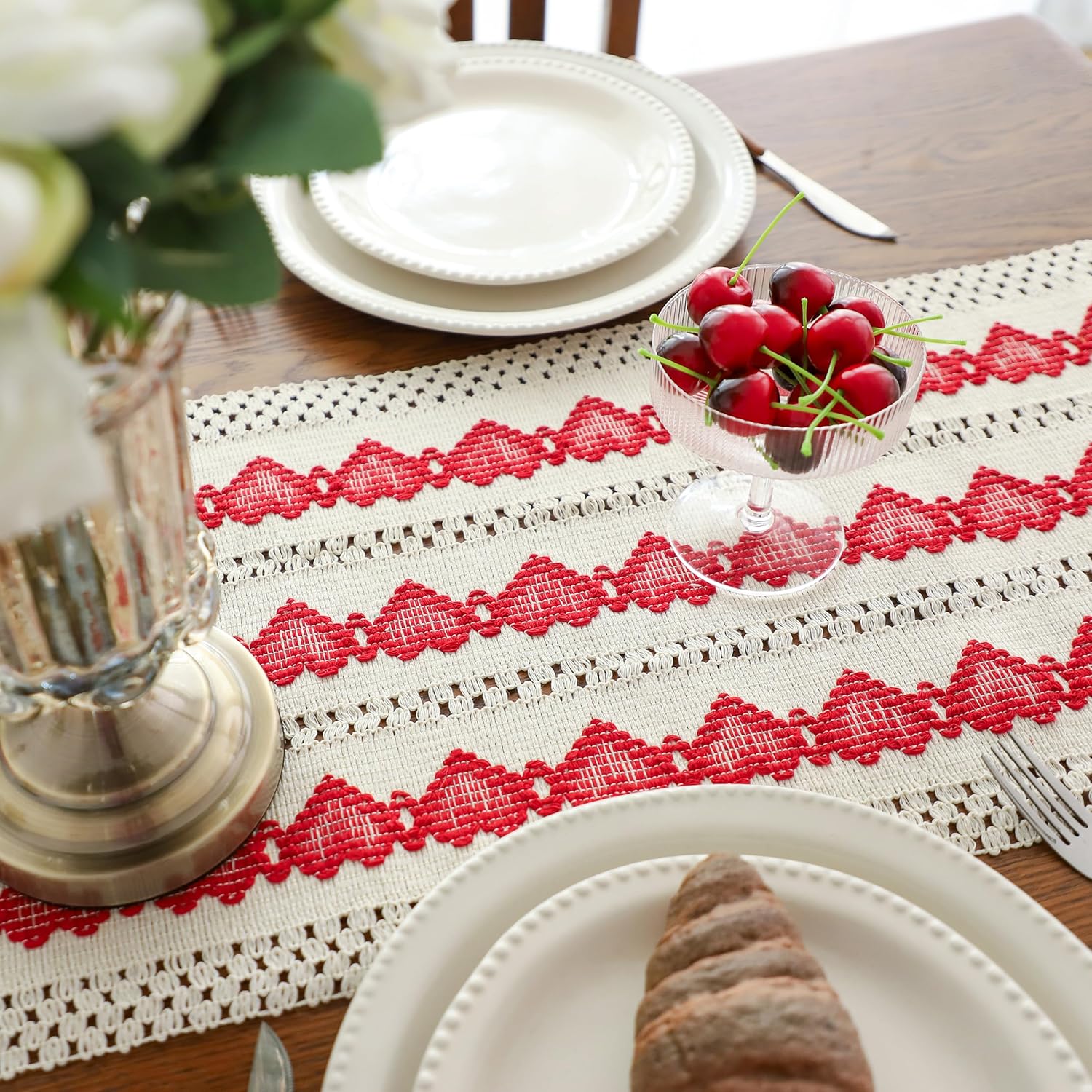 Cotton Macrame Table Runner - Tassels