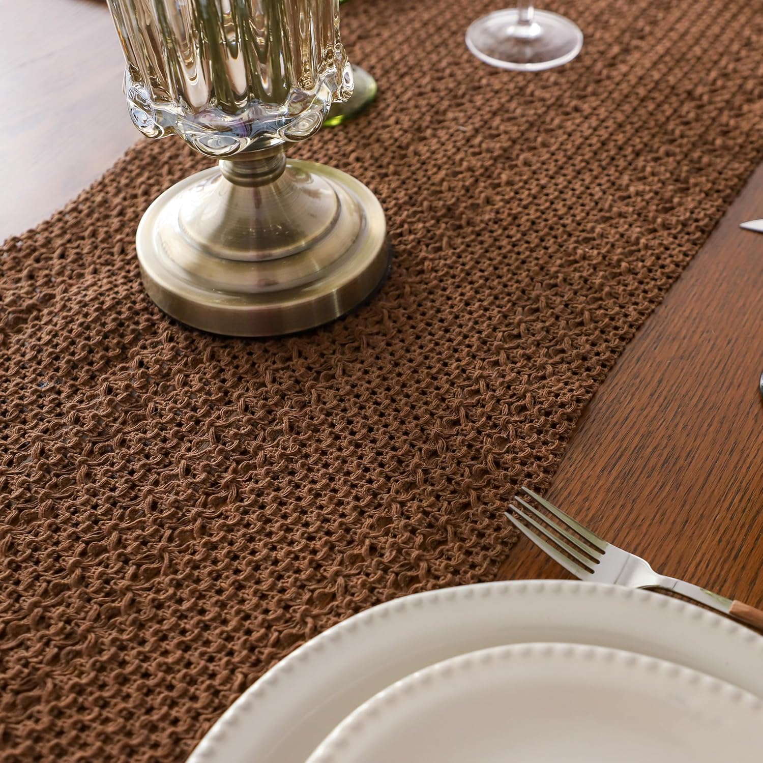 Cotton Macrame Table Runner - Tassels