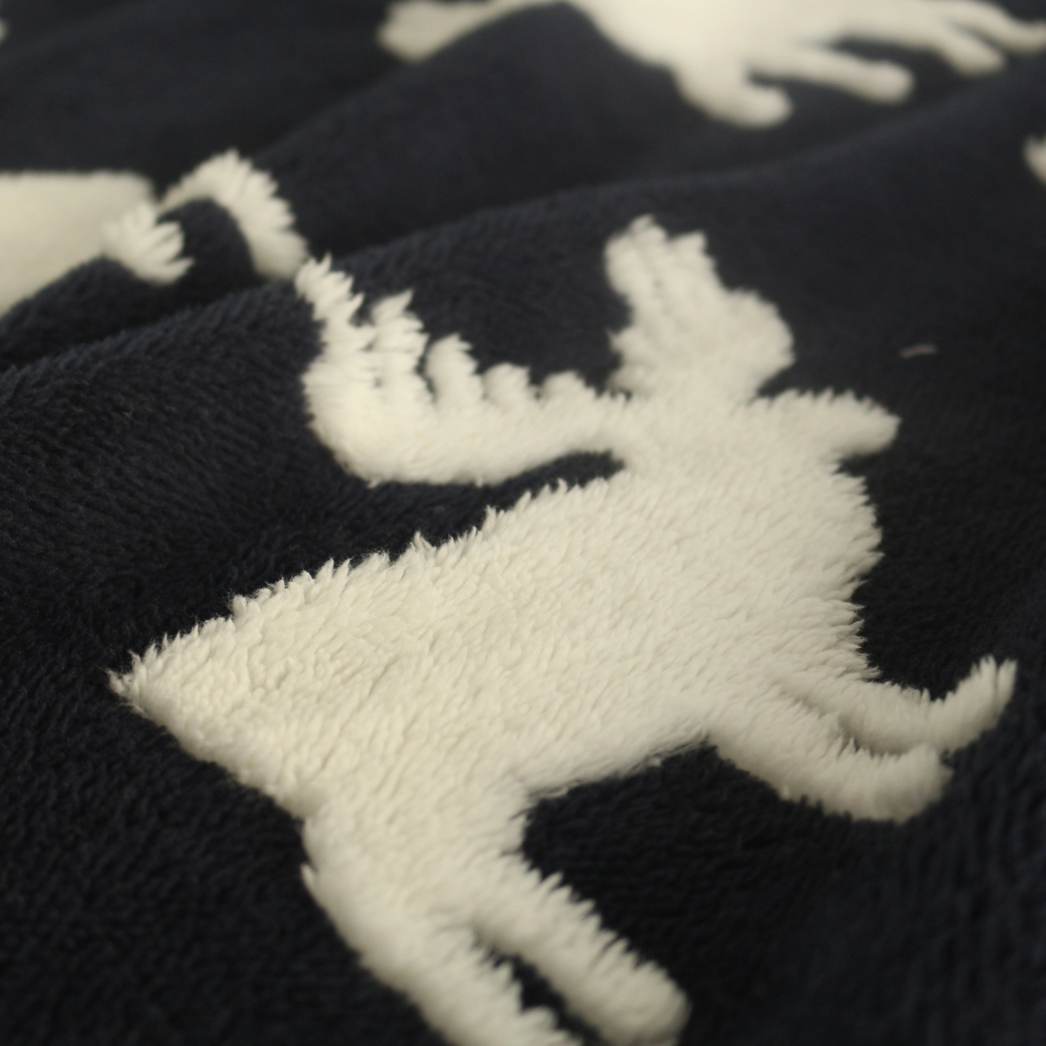 Manta de vellón Sherpa con estampado de renos