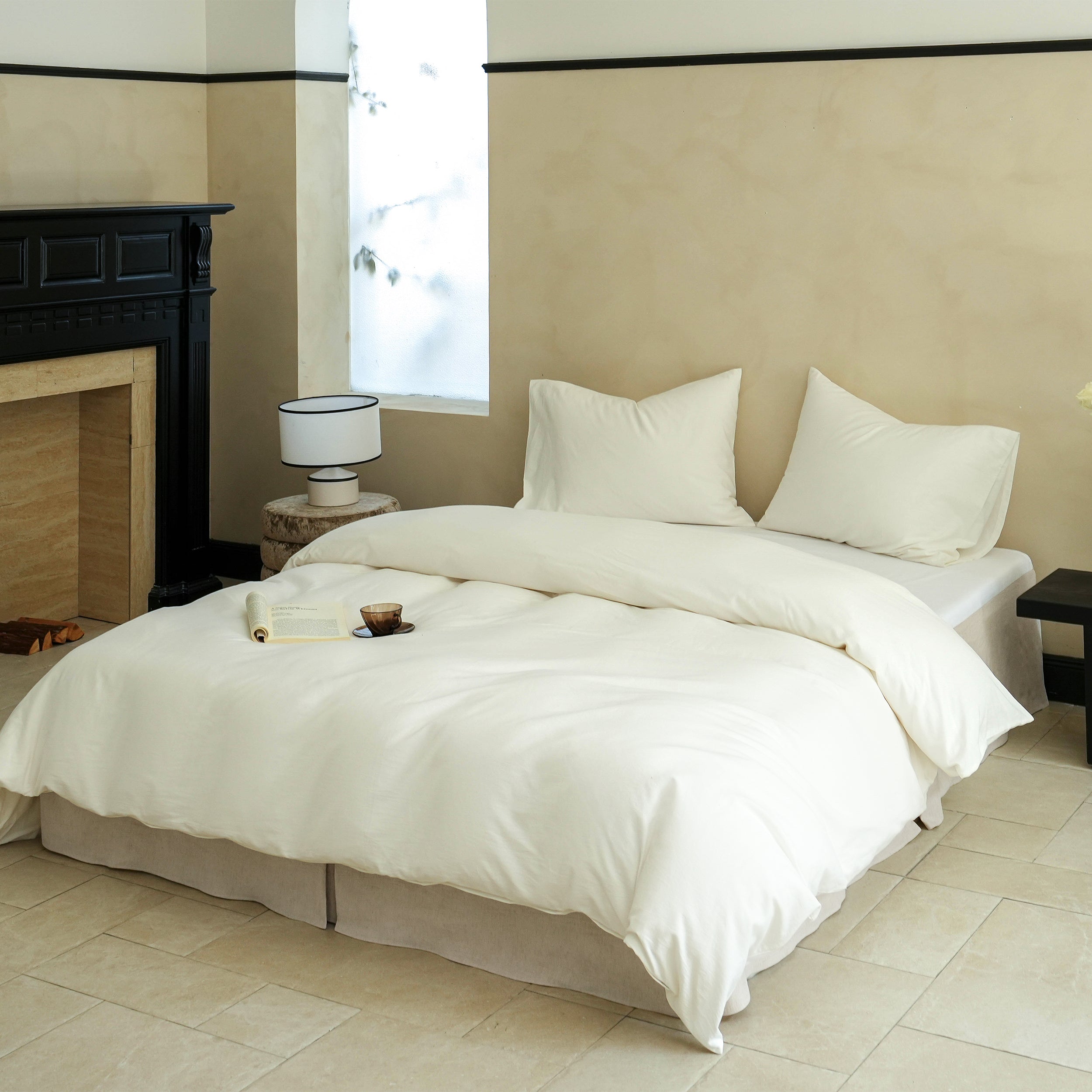 25%Linen and 75%Cotton Blend Bed Skirt - Basic Style