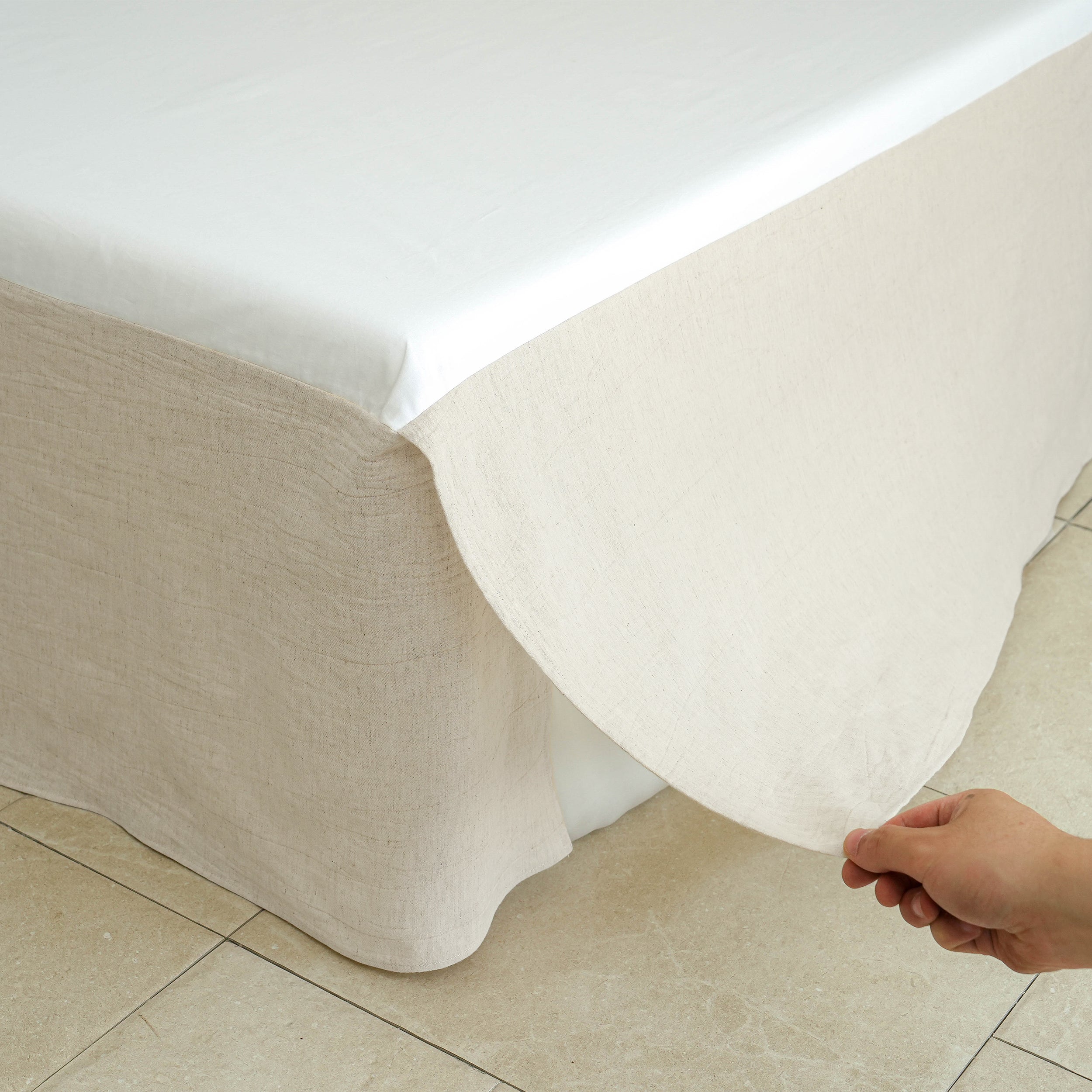 25%Linen and 75%Cotton Blend Bed Skirt - Basic Style